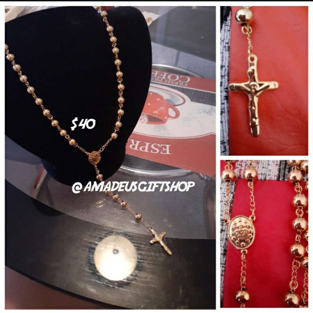 Rosary with thick Pearls #stainlesssteel